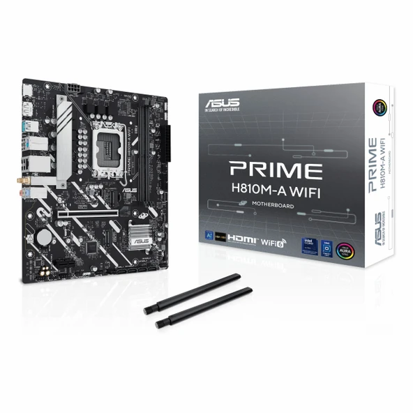 Asus Prime H810M-A WiFi DDR5 (6400MHz)OC M.2 HDMI/DP PCIe 4.0 1851P mATX Anakart ürün görseli 1