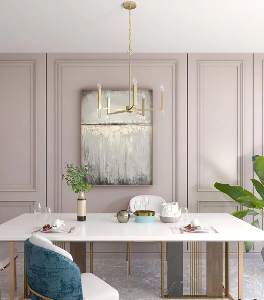 Sundo Altın 5'li Sarkıt Avize - 3