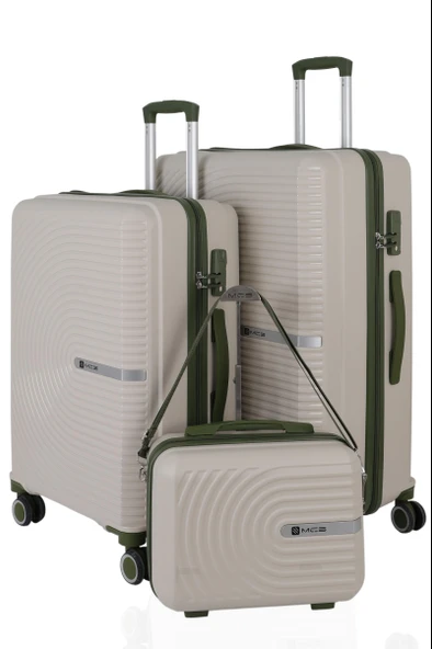 Mçs Polipropilen 3'lü Valiz Seti Büyük & Orta & Makyaj V374