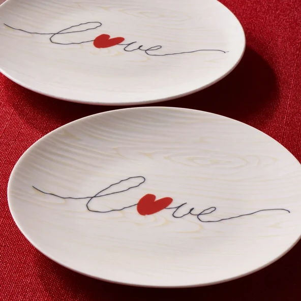 GÜRAL PORSELEN Camelia 4 Parça 25 Cm Servis Tabağı 25071 - Resim 4