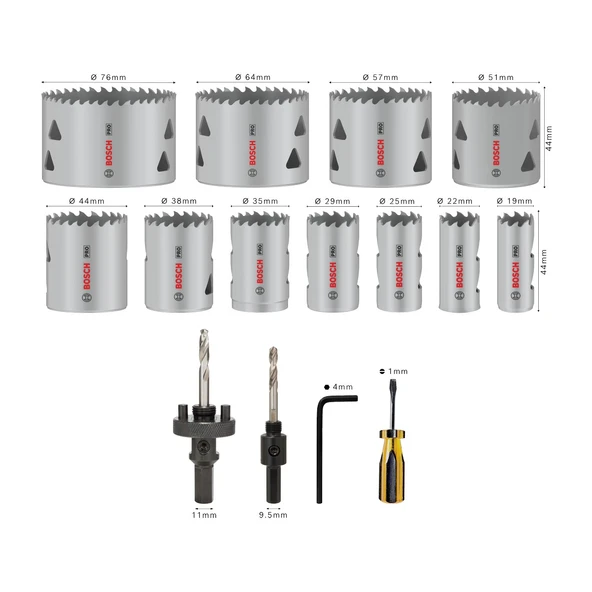 PRO Multi Material Delik Açma Panç Seti, 17 parça - Resim 2