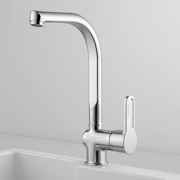 Premium Sıcak Soğuk Ayarlı Tek Kollu Aç Kapa Krom Lavabo Eviye Bataryası Modern Duvar Tipi Armatür - Resim 2