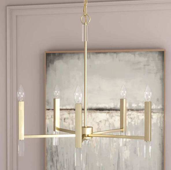 Sundo Altın 5'li Sarkıt Avize - 5