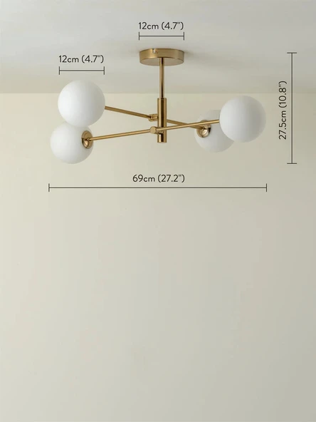Else 4'lü Eskitme Sarkıt Avize - Resim 6