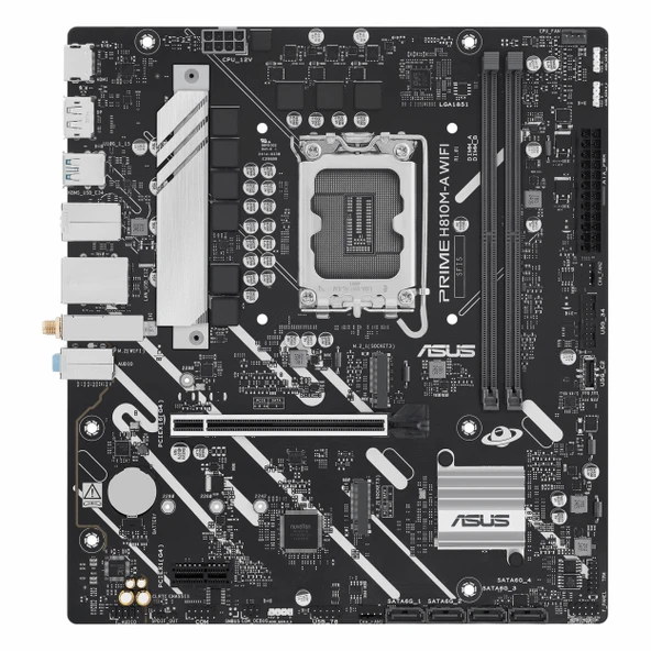 Asus Prime H810M-A WiFi DDR5 (6400MHz)OC M.2 HDMI/DP PCIe 4.0 1851P mATX Anakart - Resim 2