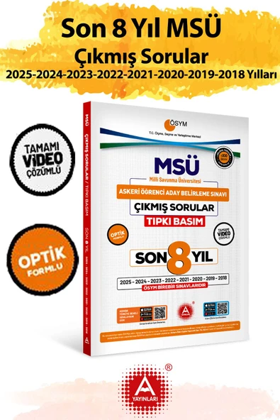 Son 8 yıl MSÜ Çıkmış Sorular-Tıpkı Basım-Bire Bir ÖSYM-Tamamı Video Çözümlü - 1
