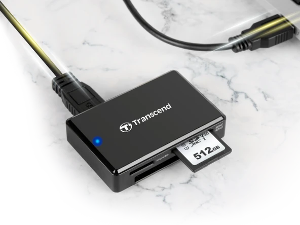 Transcend RDF8 USB 3.1 Gen1 SD/MicroSD/CF Kart Okuyucu (Siyah) - 6