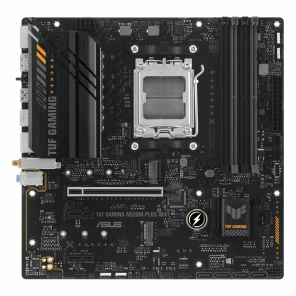 Asus TUF Gaming A620M-Plus WiFi DDR5 (7600MHz)OC M.2 HDMI/DP PCIe 4.0 AM5 mATX Anakart - Resim 2