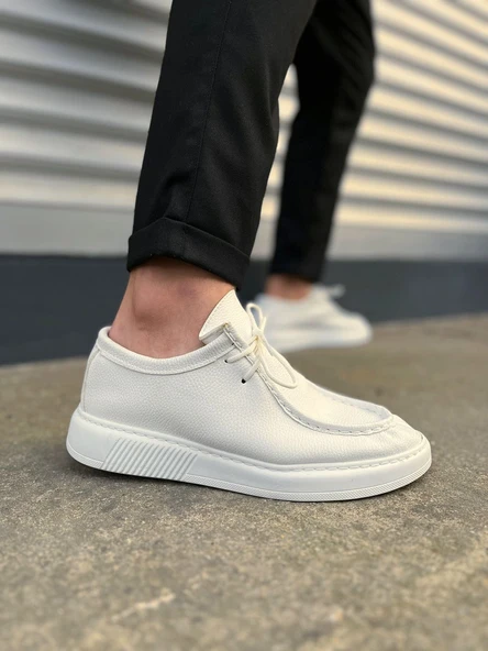 JET-170 Tornado Bağcıklı Cilt Erkek Günlük Spor Klasik Ayakkabı CBT - Beyaz ürün görseli