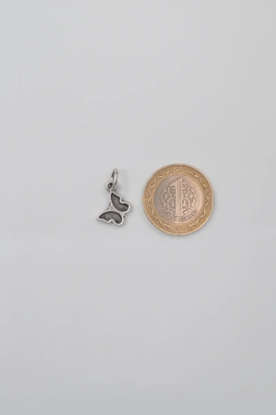 Minimalist Kelebek Örme Zincir Kolye - Antik Gümüş Kaplama - Kadın Erkek - 60 cm - 5