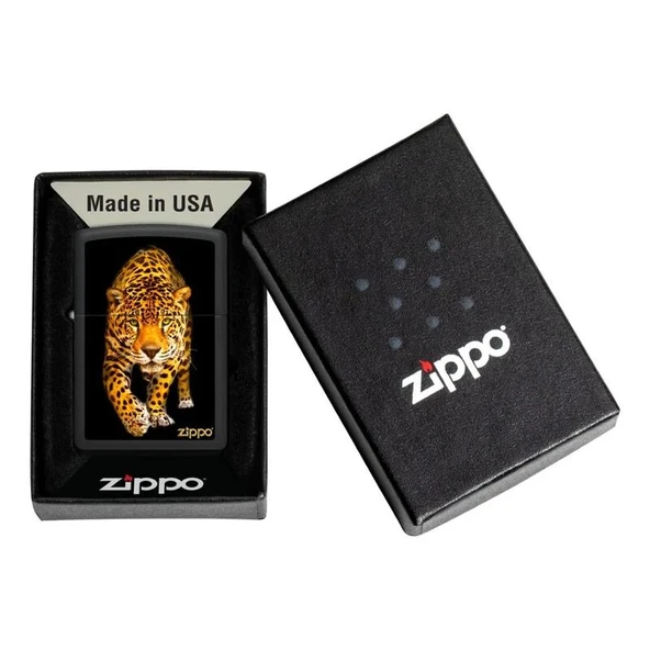 Zippo Jaguar Dizayn Black Matte Çakmak - Resim 4