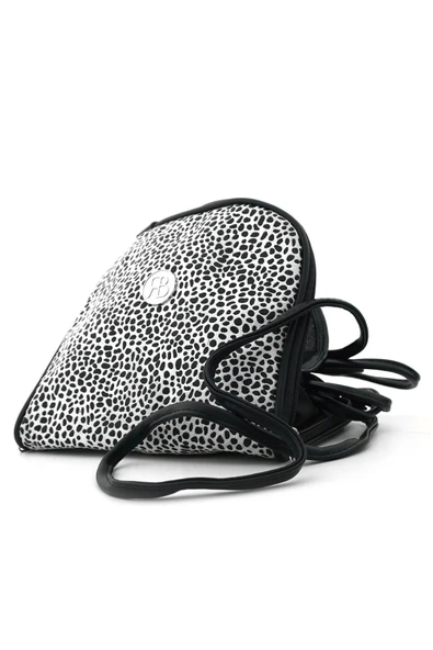 Beyaz Siyah Benekli Çift Ebat Portatif Alışveriş Çantası - Resim 3