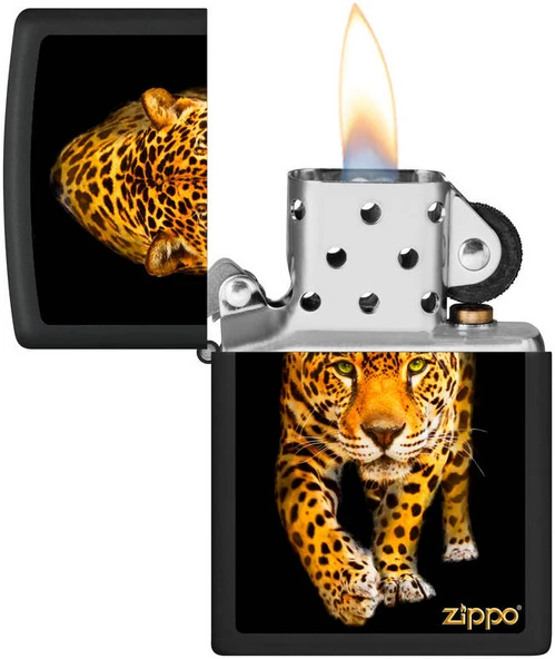 Zippo Jaguar Dizayn Black Matte Çakmak - Resim 3