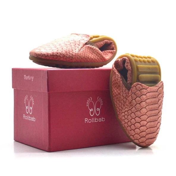 Pembe Croc Desenli Katlanabilir Kadın Babet - Resim 5