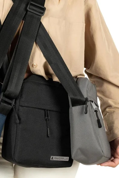 Rakerplus Siyah 20x16x8 cm Unisex Omuz Çantası - Resim 8