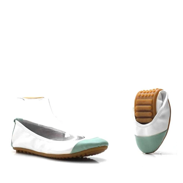 Beyaz-Yeşil Katlanabilir Kadın Babet ürün görseli