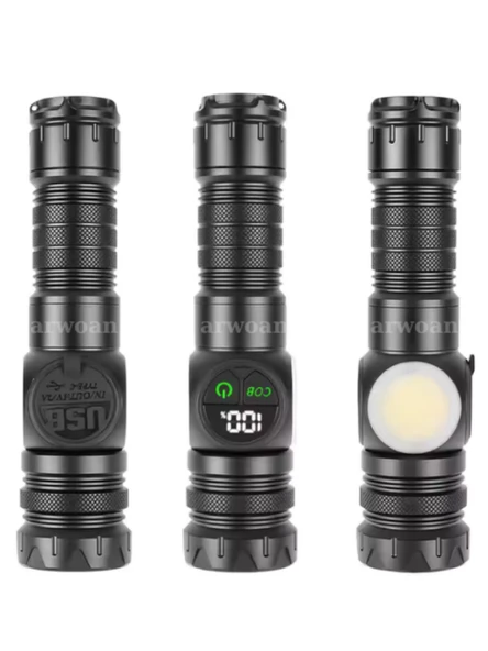 Güçlü Led El Feneri Yüksek Güç Işık Şarj Edilebilir Taktik El Feneri Kamp - 5