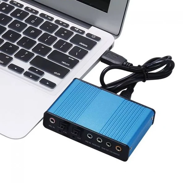 Usb type c 2.0 harici ses kartı 6 kanal 5.1 USB optik harici ses kartı - Resim 3