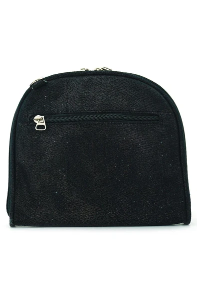 Siyah Simli Çift Ebat Portatif Alışveriş Çantası - Resim 2