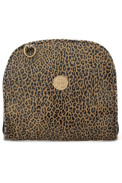 Kahverengi Leopar Desenli Çift Ebat Portatif Alışveriş Çantası ürün görseli