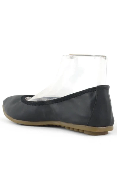 Siyah Sivri Burun Katlanabilir Kadın Babet - Resim 3