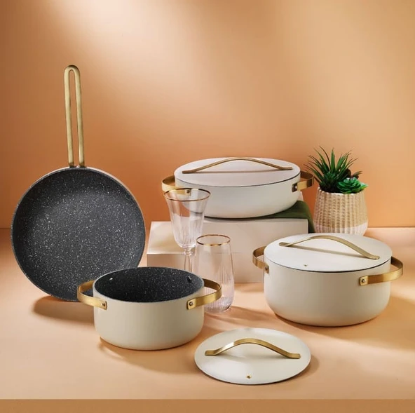 Aryıldız Nexus Krem 7 Parça Tencere Seti ürün görseli