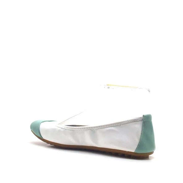 Beyaz-Yeşil Katlanabilir Kadın Babet - Resim 4