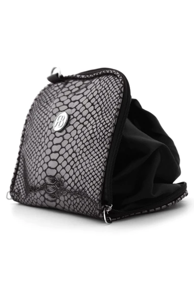 Siyah Antrasit Desenli Çift Ebat Portatif Alışveriş Çantası - Resim 3