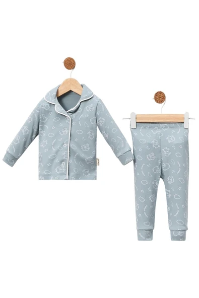 Celira Petrol Pijama Takımı 6 Ay,9 Ay,12 Ay Kız Bebek - 1