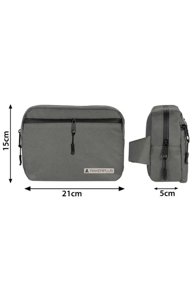 Rakerplus Gri Unisex Minimal 21x15x5 cm Bel ve Göğüs Çantası - Resim 4