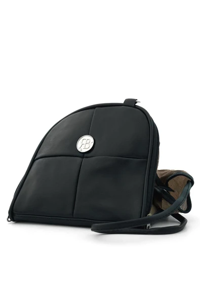 Siyah Kesim Detaylı Çift Ebat Portatif Alışveriş Çantası - Resim 3