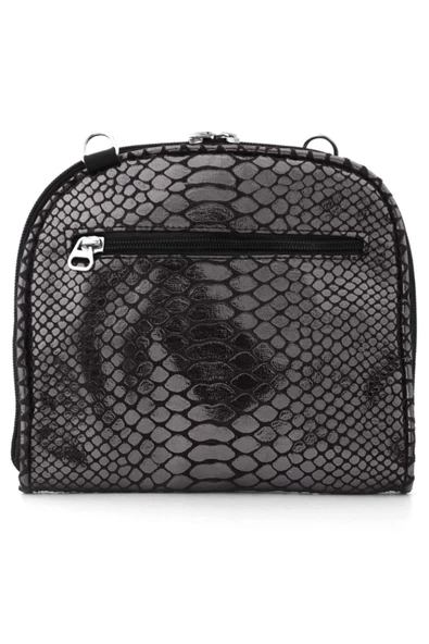 Siyah Antrasit Desenli Çift Ebat Portatif Alışveriş Çantası - Resim 2