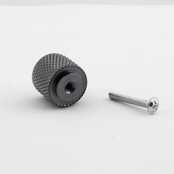 Tek Vidalı Çizgili Lüks Füme Renk Düğme Metal Kulp Çekmece Mobilya Mutfak Dolabı Dolap Kulbu Kulplar - Resim 3