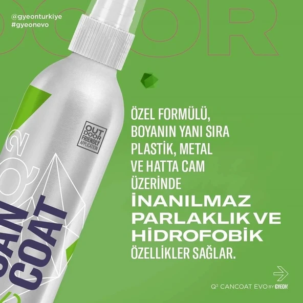 GYEON Q² CanCoat EVO Hidrofobik Nano Seramik Kaplama Seti - 200 ml - 9H Oto Boya Koruma-Su İtici - 6
