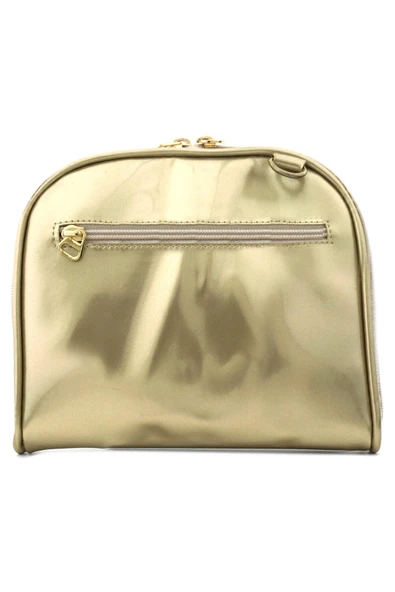 Altın Renkli Çift Ebat Portatif Alışveriş Çantası - Resim 2