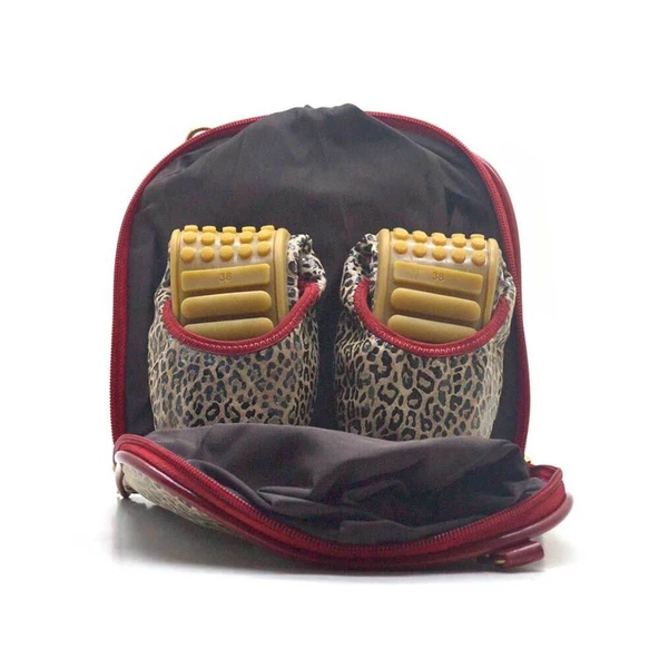 Leopar Desenli Katlanabilir Kadın Babet-Portföy Çantalı - Resim 5