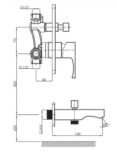 Gpd Fuego Ankastre Banyo Bataryası Gaga ile MTA105 - 2