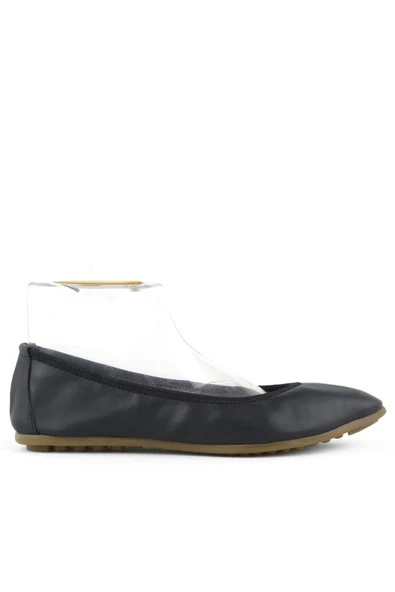 Siyah Sivri Burun Katlanabilir Kadın Babet - Resim 2