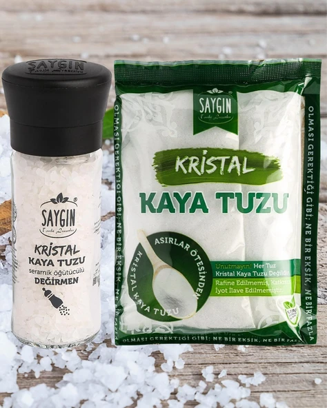 Değirmen Kaya Tuzu (110 gr) & Sofralık Poşet Kaya Tuzu (500 gr) 2'li Set - 1