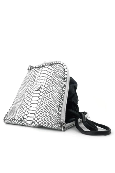 Gümüş Parlak Çift Ebat Portatif Alışveriş Çantası - Resim 3