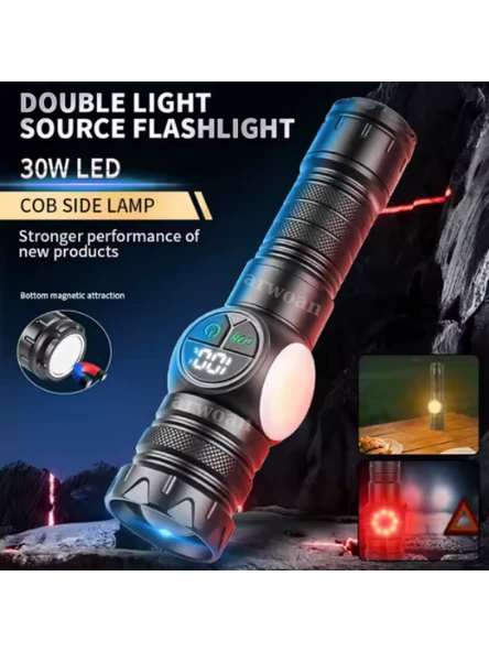 Güçlü Led El Feneri Yüksek Güç Işık Şarj Edilebilir Taktik El Feneri Kamp - 7