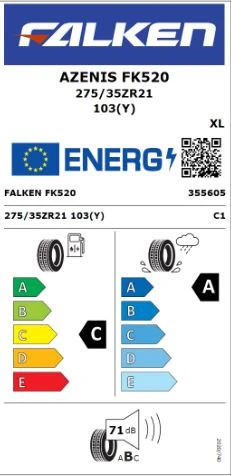 Falken 275/35 R21 TL (103Y) XL Azenis FK520 Yaz Lastiği - 2025 - Resim 3