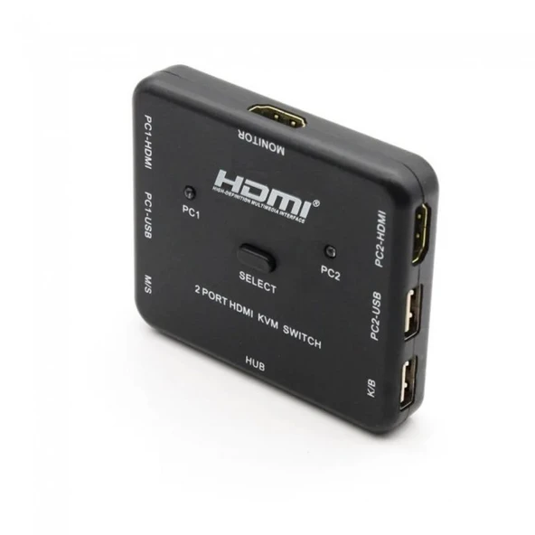 2 port Hdmı kvm switch anahtarlı  hdmı kvm switch 2 giriş 1 çıkış - 2