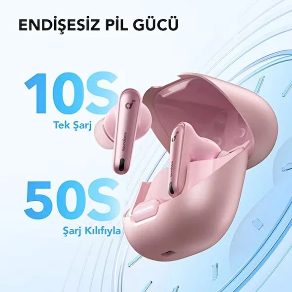 Anker SoundCore Liberty 4 NC TWS Açık Mavi Kulak İçi Bluetooth Kulaklık - 4