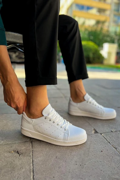 Erkek Beyaz Sneaker Ayakkabı - Resim 2
