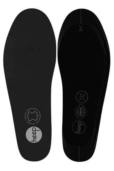 Heep Hakiki Deri Ve Anatomik Siyah 35-45 Numara Ayakkabı İç Tabanlığı