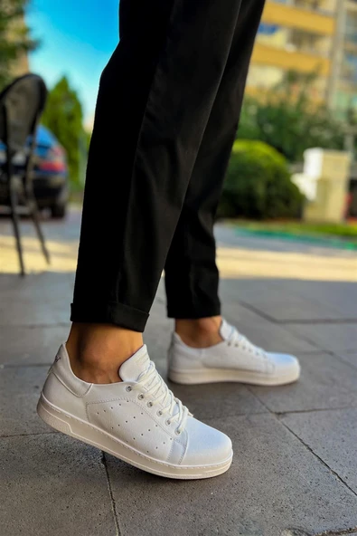 Erkek Beyaz Sneaker Ayakkabı - Resim 3