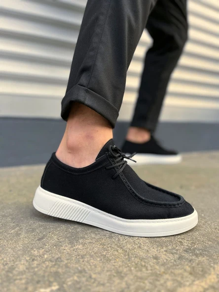 JET-170 Tornado Bağcıklı Süet Erkek Günlük Spor Klasik Ayakkabı SBT - Siyah ürün görseli