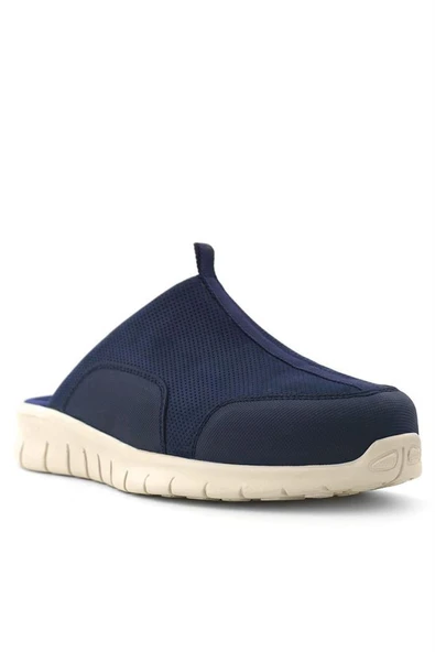 Heep Medikal Hakiki Deri Koyu Lacivert Krem Tabanlı Comfort Spor Terlik - 12