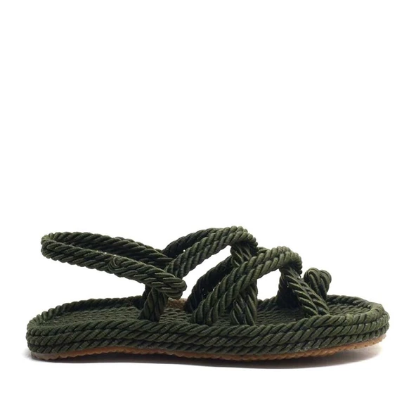 Pino Casual Haki Parmak Arası Kadın Halat İp Sandalet - Resim 2